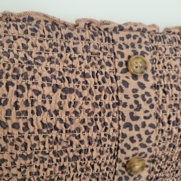 Abercrombie & Fitch Leopard Cinch Top Jumpsuit M EUC Ankle Wide Leg Lightweight - Picture 5 of 16